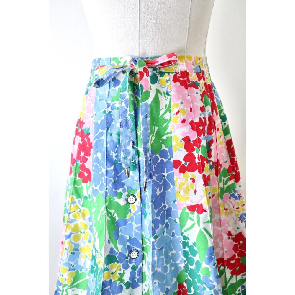 Vintage 1970s Buffy Buffington Size XXS A-Line Skirt Painterly Floral Print - Picture 3 of 10